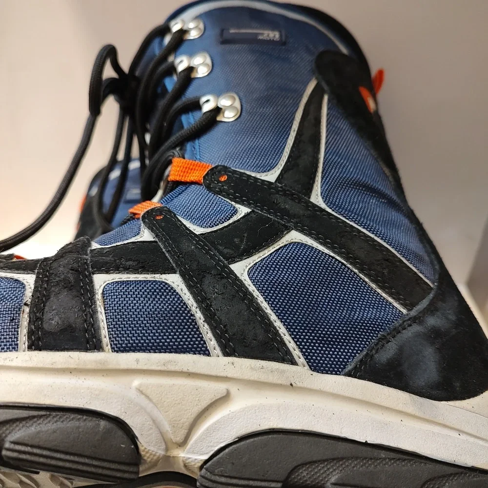 Mens Burton Moto Freestyle Snowboard Boots Sz 8 Black Blue Orange
